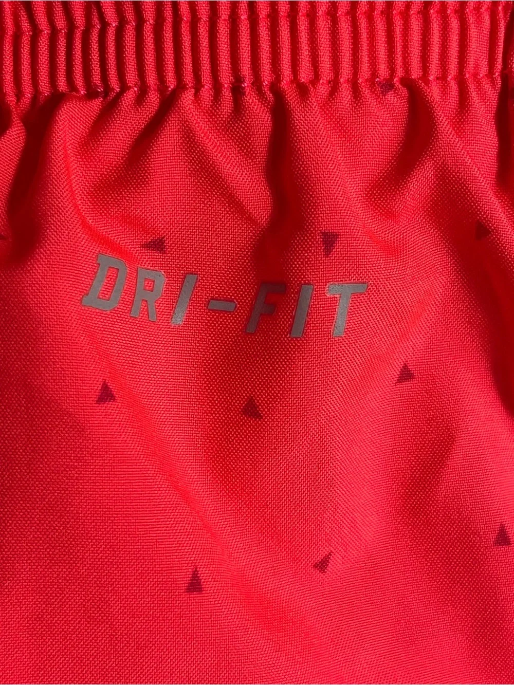 Nike Women's Dri-Fit Neon Coral Orange Triangle Print Athletic Running Shorts M